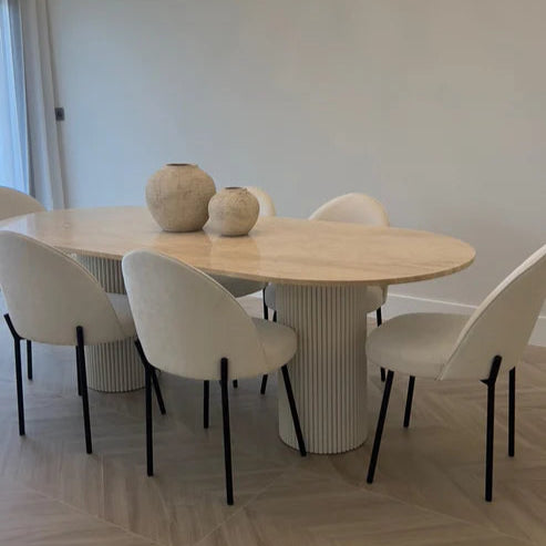 Raya Travertine Dining Table