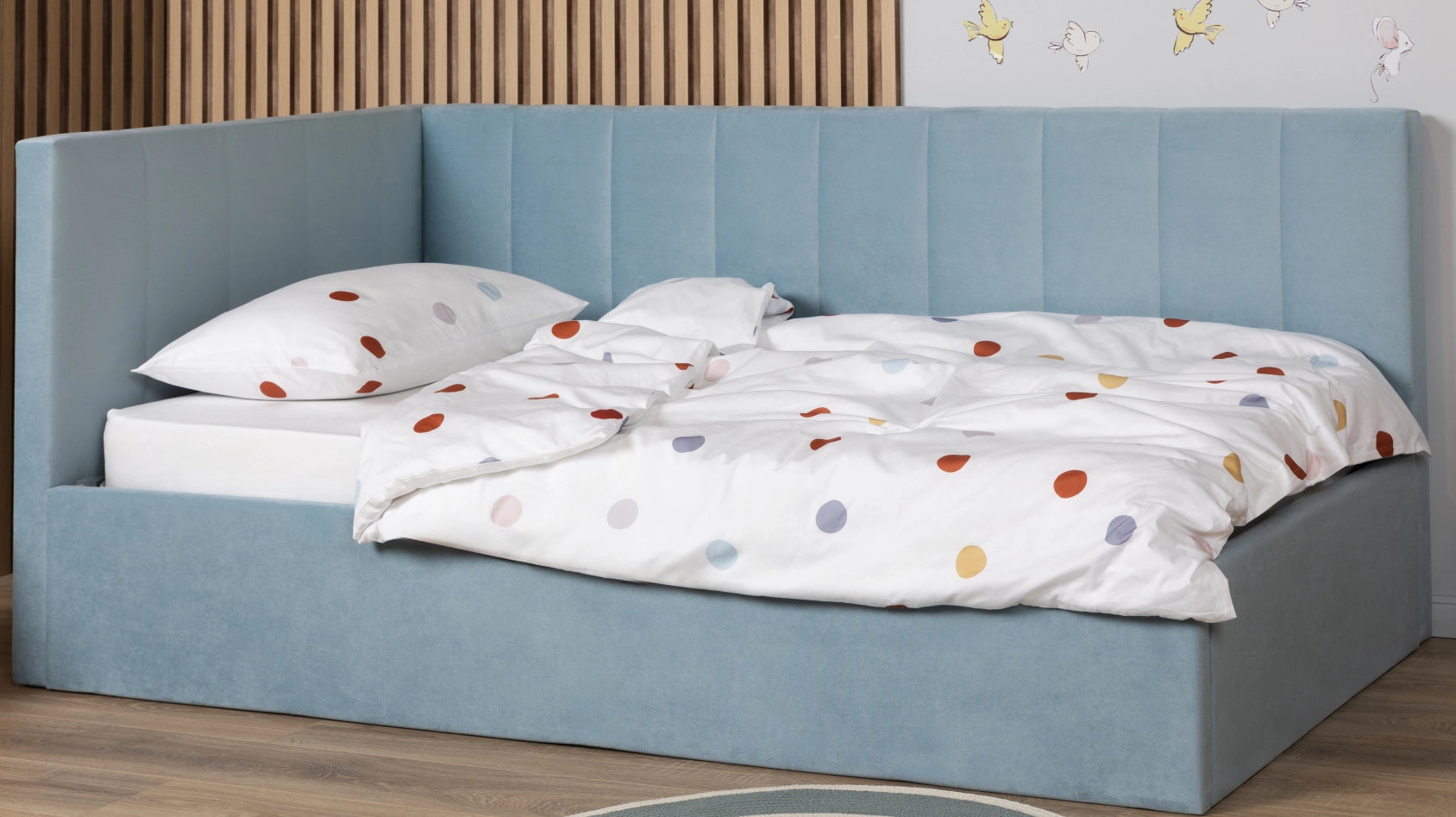 Children's bed Oliva Pro 90x200, Fabric Casanova Gray Lifting mechanism