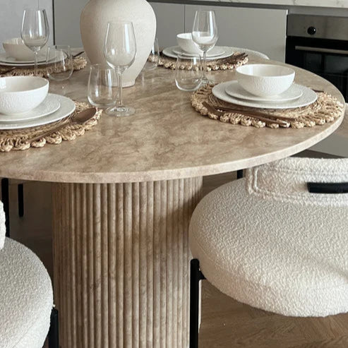 Dante Travertine Dining Table