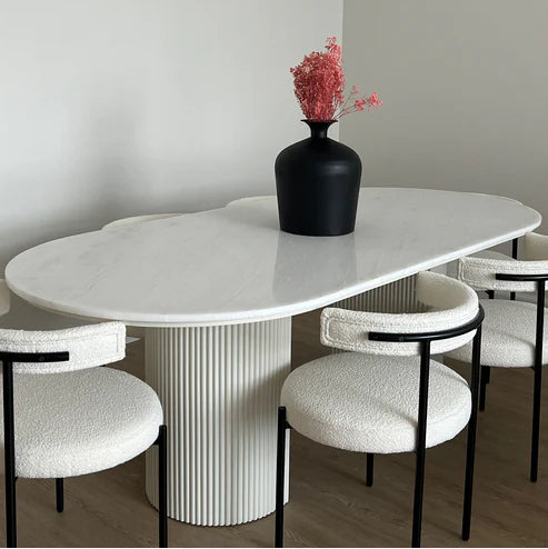 Sada Royal Jade Marble White Dining Table