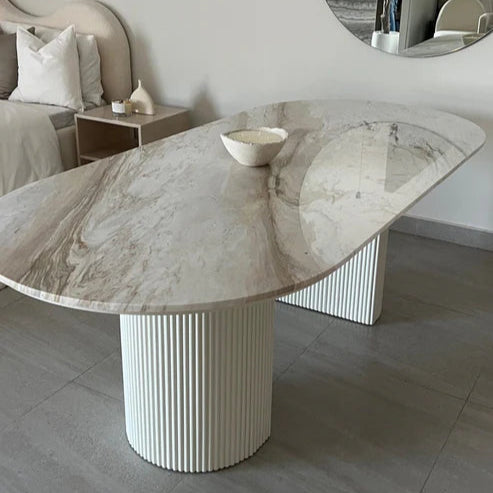 Alexandra Calacatta Greek Marble Dining Table