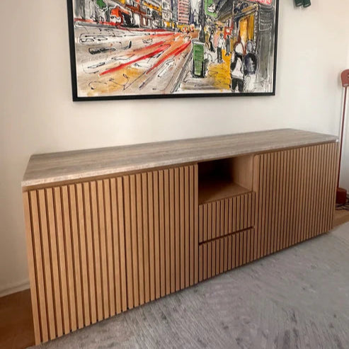 Henry Travertine Cabinet