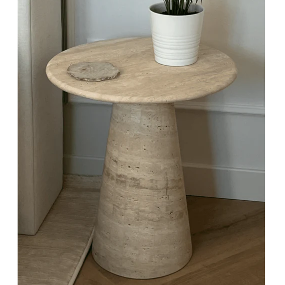 Sofia Travertine Side Table