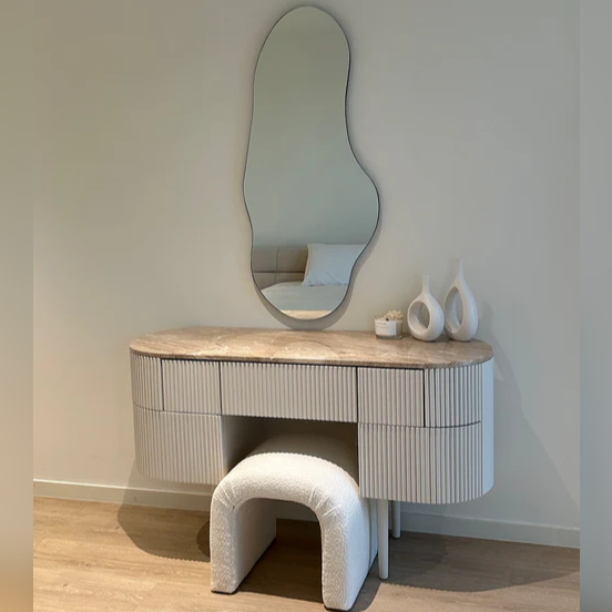 Lola Diana Beige Marble Dressing Table