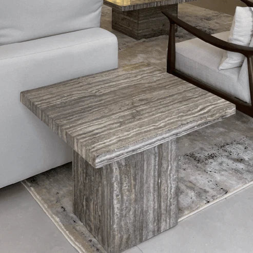 Penelope Travertine Side Table