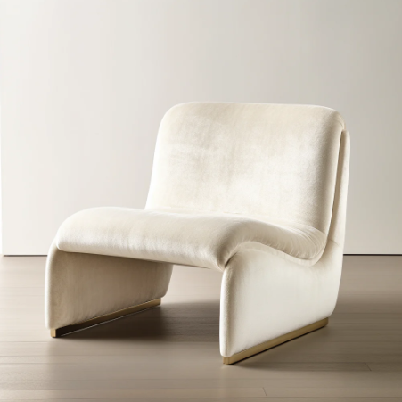 Kyoto Ivory Velvet Arm Chair