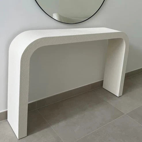 Vivienne Textured Paint Curve Console Table