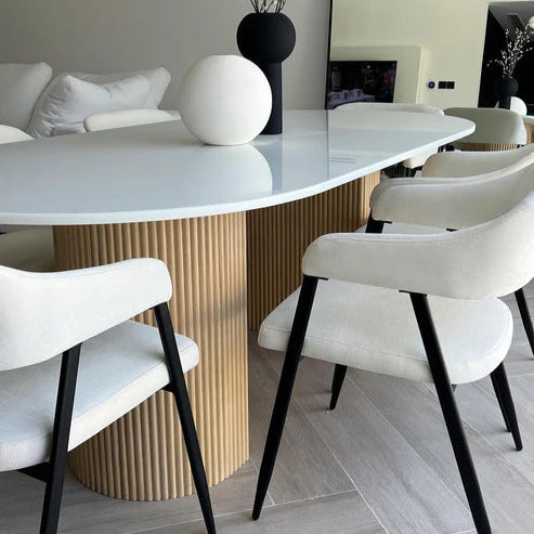 Tasha Marble & Wood Dining Table